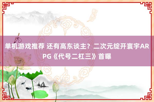 单机游戏推荐 还有高东谈主？二次元绽开寰宇ARPG《代号二杠三》首曝