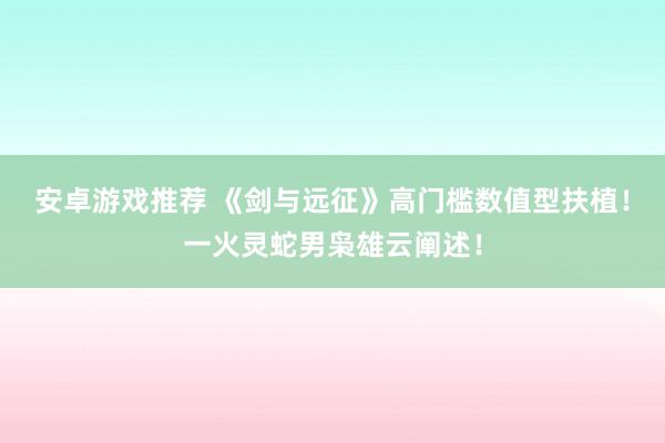 安卓游戏推荐 《剑与远征》高门槛数值型扶植！一火灵蛇男枭雄云阐述！