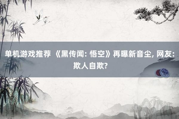 单机游戏推荐 《黑传闻: 悟空》再曝新音尘, 网友: 欺人自欺?